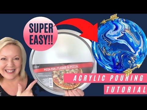 How to Use Acrylic Pouring Paints | Easy Dollar Tree Pizza Pan Craft | Mixed Media Art Therapy