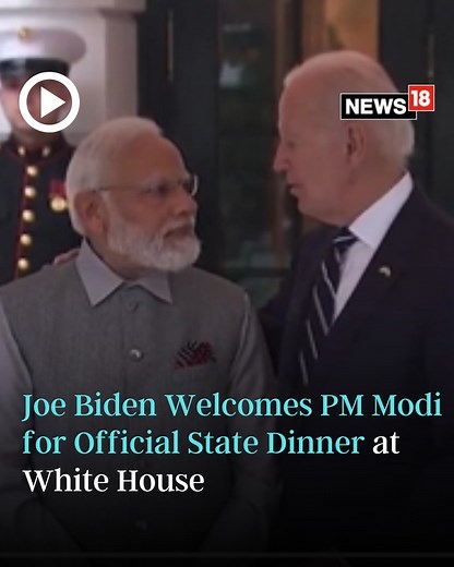 30 reactions | WATCH: Prime Minister Narendra Modi meets President of the United States Joe Biden at The White House, in Washington, DC for the official state dinner #PMModi #UnitedStates #JoeBiden WhiteHouse | News18 | Facebook