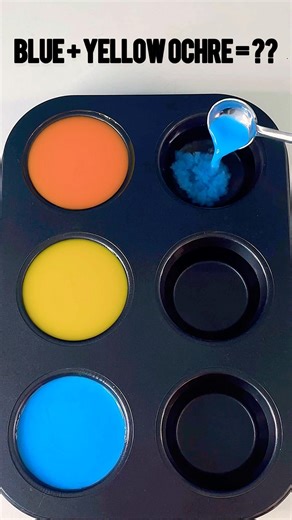 Powder Blue + Yellow Ochre + Amber 💙💛🧡#shorts #art