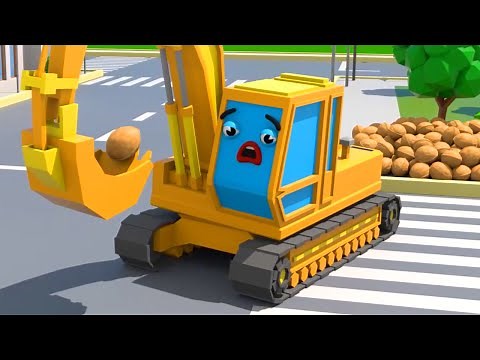 A Escavadeira Quebra Nozes - Cars Town - Desenhos animados para crianças