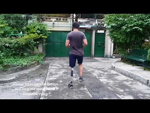 Above knee amputee running with everyday prosthetic foot