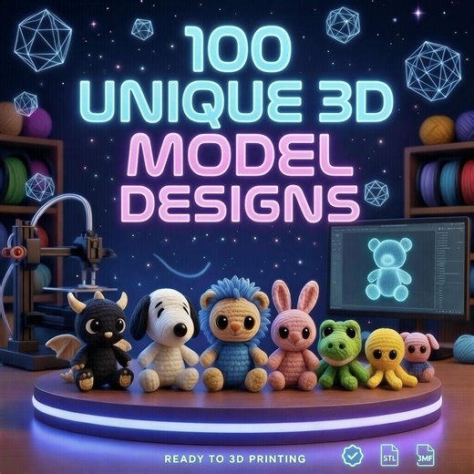 100 Knitted 3D Models Bundle – Realistic STL & 3MF Files, 3D Printable, Commercial Use - Etsy