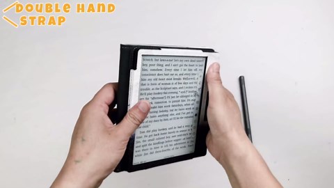 Double Stand Case for 7'' Onyx Boox Go 7 / Boox Tablet Go Color 7 (Gen II/Gen I 2025/2024) /Boox Page Cover with Elastic Pen Holder/Auto Sleep&Wake/Double Hand Strap (Flower Clusters)