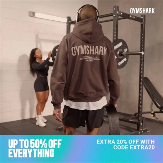 Last Chance to get an extra 20% off with code EXTRA20, on top of up to 50% off everything 朗 | Gymshark | Facebook