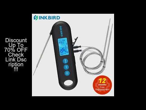 INKBIRD Digital Meat Thermometer 2 Sec Instant Readout IHT-2PB With External Probes Bluetooth Backli