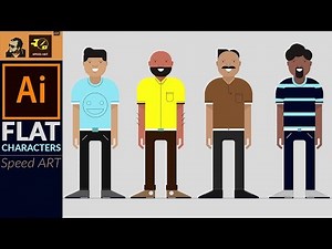 Flat Characters Design in Adobe illustrator | Part 01| Speed Art