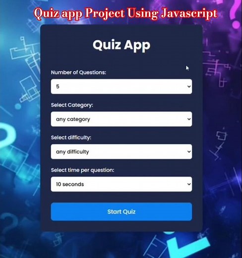 #Quiz App JavaScript 🔥 Beginner Project | Full Working