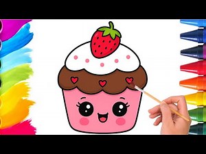How to Draw a CUTE Cupcake | step by step Easy Sweet dessertDraw So Cute