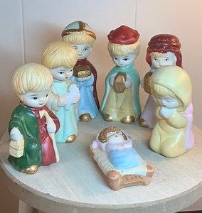 Children’s Porcelain Nativity Set - Etsy