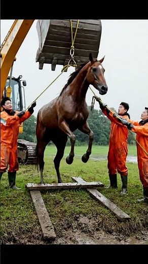 Horse Trapped in Deep Mud Saved by Excavator Team | Real Rescue TV
