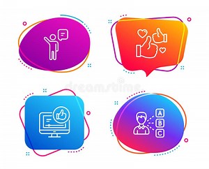 Agent, Like and Like Video Icons Set. Opinion Sign. Business Person, Thumbs Up, Choose Answer. People Set. Vector Stock Vector - Illustration of design, business: 149480452