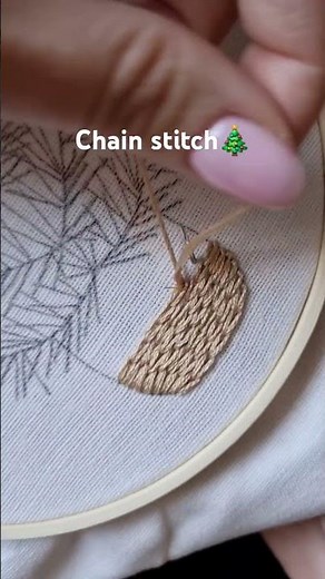 ✨ Chain Stitch | Christmas Tree Embroidery Pattern #embroidery #stitch #tutorial #diy #christmas