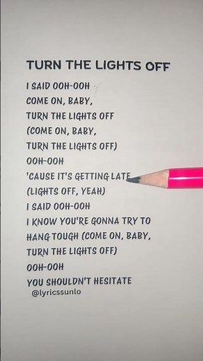 Turn the Light Off Song Lyrics #turnthelightsoff #lyrics #englishsong #trendingshorts