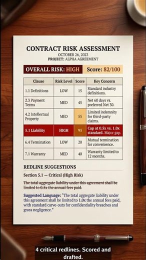 $250K liability gap caught in seconds #ContractReview #LegalOps #Shorts