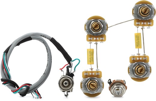 Mojotone Pre-wired Les Paul Guitar Wiring Harness - Short Shaft