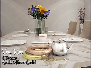 Cara Setting Vray Material Chrome, Gold & rose Gold 3dsMax