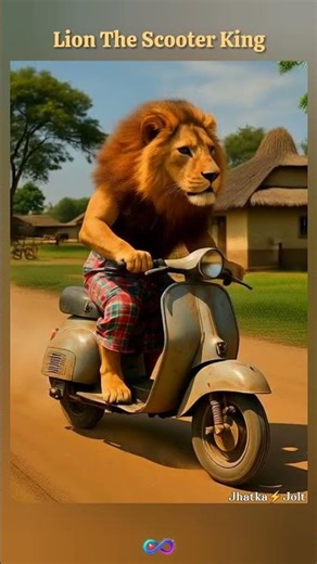 Lion Riding Scooter 🦁🛵 | Village Adventure | Jhatka⚡Jolt