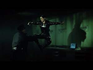 Trinity runs from Agents - The Matrix Movie Clip HD