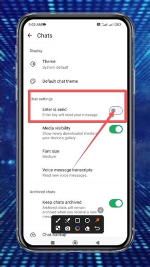 How to enable enter is send in WhatsApp chats||send massage without button#new#setting#chat#shorts