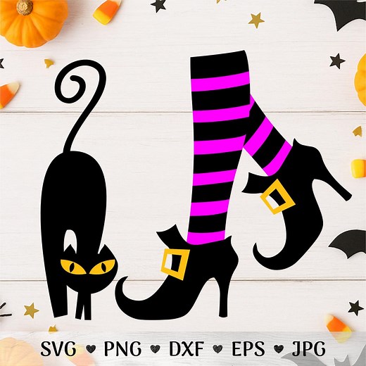 Witch Feet SVG: Halloween Witch Legs Cut File & Clipart for Spooky Crafts and Decor (instant Download) - Etsy