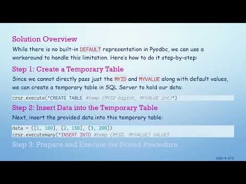 How to Pass DEFAULT Parameters in Pyodbc for SQL Server User Defined Tables