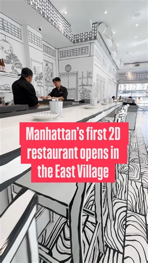 🖼️ We checked out Manhattan’s first black-and-white 2D restaurant where sushi meets art. At Shirokuro in the East Village, you won’t need to fly to Japan to feel like you’re there. It took @mirim_artnyc three months to draw everything by hand using only an acrylic marker. She says her goal was to make the restaurant feel like you’re in a gallery. 📍 Location: 103 2nd Ave, New York, NY 10003 #nbc4ny #japanesefood #eastvillagenyc #nyc #newyork #foodie #korea #speakeasy #art #japan #gallery #nbc |