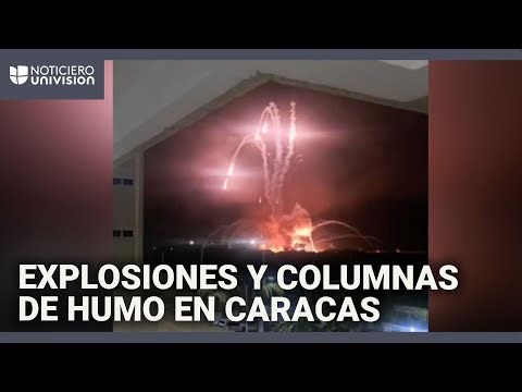 Imágenes de las explosiones y columnas de humo en diferentes zonas de Caracas, Venezuela