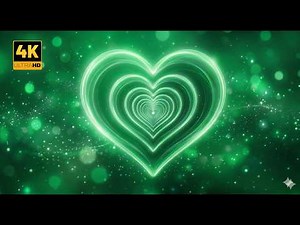 Infinite Green Heart Zoom 💚 Relaxing Neon Love Tunnel Loop | 4K Screensaver & Background