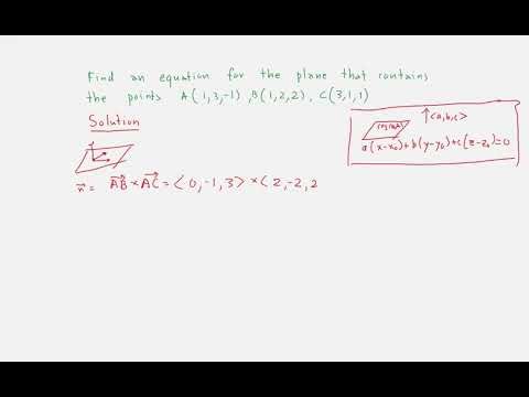 Calculus III - Problem of the day - 93 - Plane Through Three Points