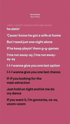 Va Va Voom - Nicki Minaj (Lyrics)