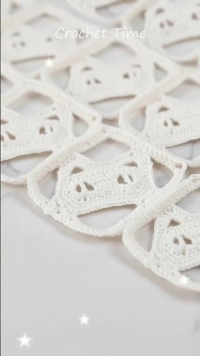 [Knitting pattern included] Original cat motif #crochet #square motif