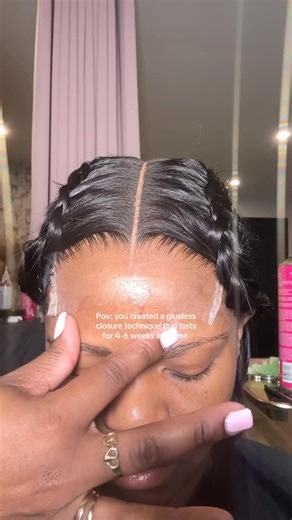 NYC Closure Specialist 💇🏽‍♀️ on Instagram: "Glueless closure>glued closure 💗 I love a good glueless closure, super low maintenance. Click the 🔗 in my bio to grab your tutorial. #fyp #gluelessclosure #sewinnyc #2x6closure #nychairstylist"