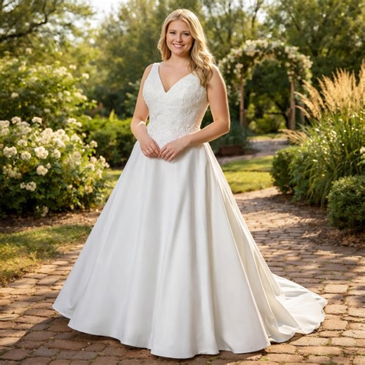 Customized Plus Size Wedding Dress, Bridal Gown Elegant, Curvy Bride Outfit Ceremony - Etsy