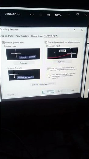 AutoCAD Architecture (Drafting Settings) (Dynamic Input)