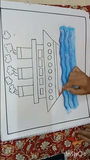 how to draw easy ship/easy ship drawing/ship drawing step by step/ship drawing