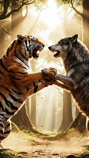 Epic Tiger vs Wolf Stand-Off | Cinematic Wildlife Battle |WildSnapia|
