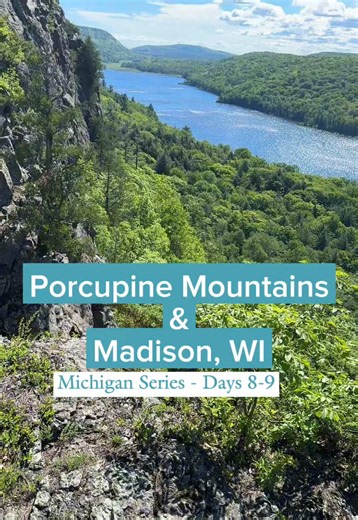 The final stretch of my 9-day Michigan road trip included one last Upper Peninsula stop before heading back toward Chicago. I stopped at Porcupine Mountains Wilderness State Park to see Lake of the Clouds, which was absolutely worth the detour even with limited time. I had hoped to hike Summit Peak too, but my sprained ankle said absolutely not. After that, I drove to Madison, Wisconsin for cheese curds, a Wisconsin-style old fashioned, Capitol Square, and a quick overnight stop before returning