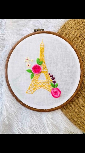Eiffel Tower embroidery🗼 #shorts #shortsfeed #shortvideo