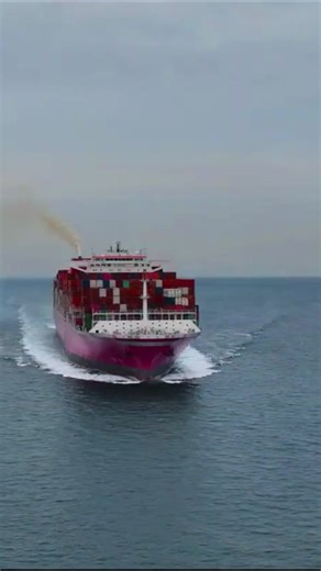 Container Ship Sailing Across the Ocean