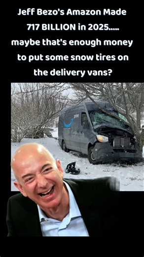 Amazon Delivery Vans Need Better Snow Tires #amazon #fails #snowcrash #bezos