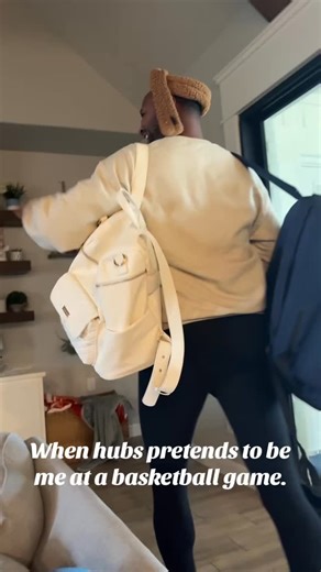 POV: When hubs pretends to be you are a basketball game. He was committed. But why can he fit in my tights?! 😂 #thecollinskids | Karissa Collins