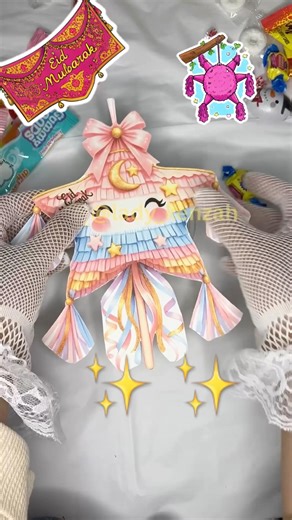 Cute Girly Eid Star Piñata Candy Favor #EidMubarak #EidGirls #EidPartyFavor