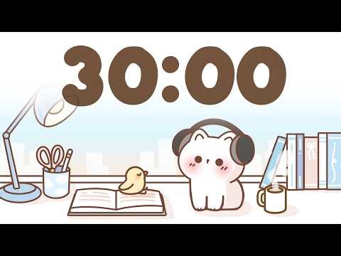30 Minute Timer 🐱 Study Timer for Classroom Focus