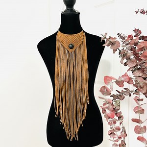 Stylish Boho Macrame Necklace - Fringe Choker for Her Gift - Etsy
