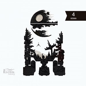 R2D2 Trendy Embroidery Designs. Star Wars Digitized Embroidery. 4 Sizes. Instant Download - Etsy