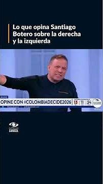 Lo que opina Santiago Botero sobre la derecha y la izquierda