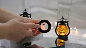 Watch Halloween pumpkin lantern with handle, LED lantern on Amazon Live