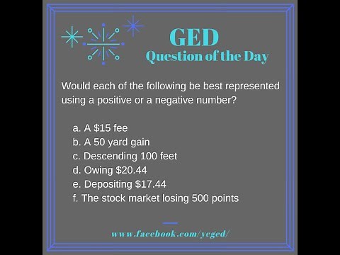 GED Math: Conceptualizing Signed Numbers (0.4, Bgn, #1)