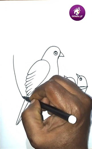 How To Draw Birds With Nest Tutorial Easy Step By Step| Easy Birds Drawing #drawing #art #birds