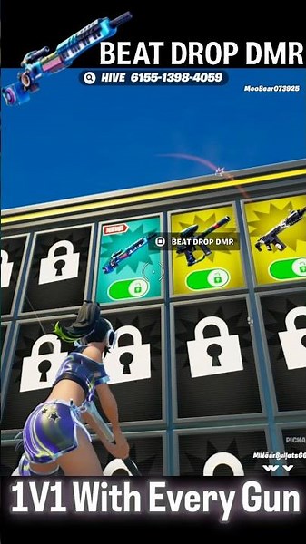 1V1 With Every Gun BEAT DROP DMR showcase #fortnite #secret #1v1